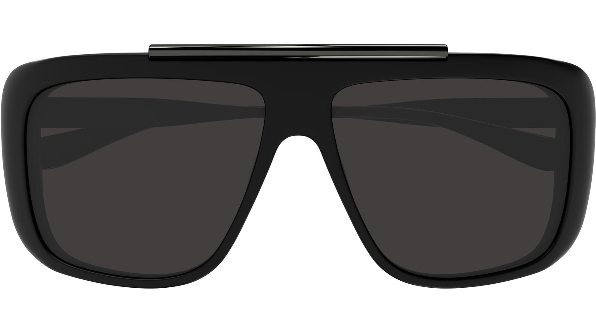 Alexander McQueen AM0492S Aviator Sunglasses in Solid Grey Lenses With Matte Black Frame, front view