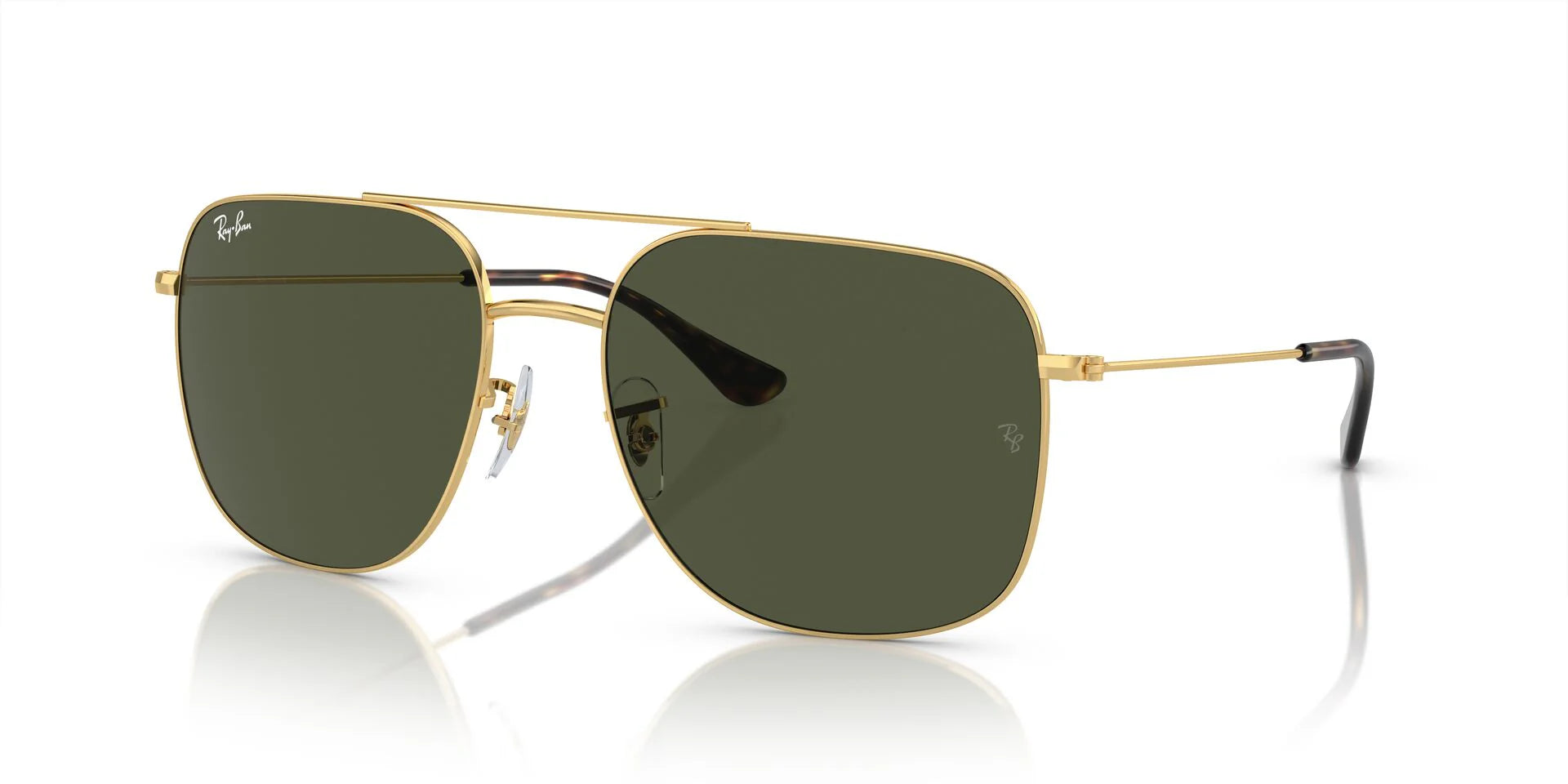 Ray-Ban RB3722I Square Sunglasses in Green/Gold, angle view