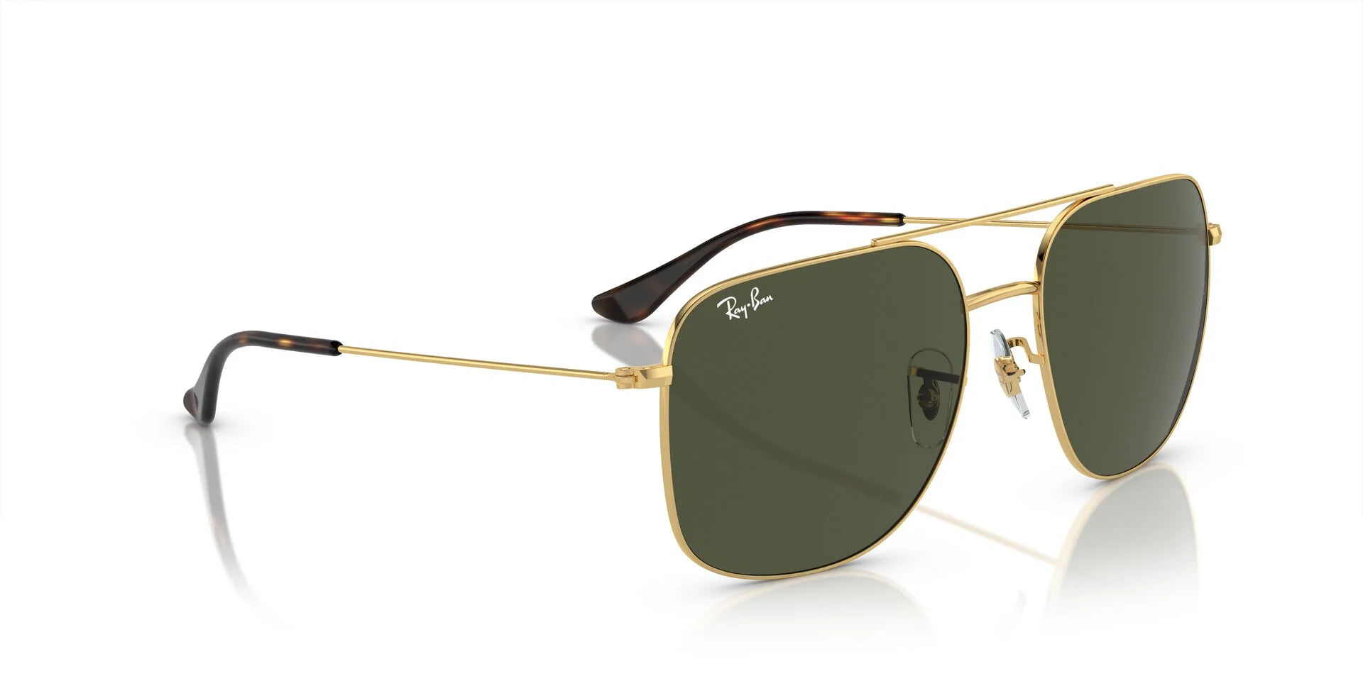 Ray-Ban RB3722I Square Sunglasses in Green/Gold, detail view