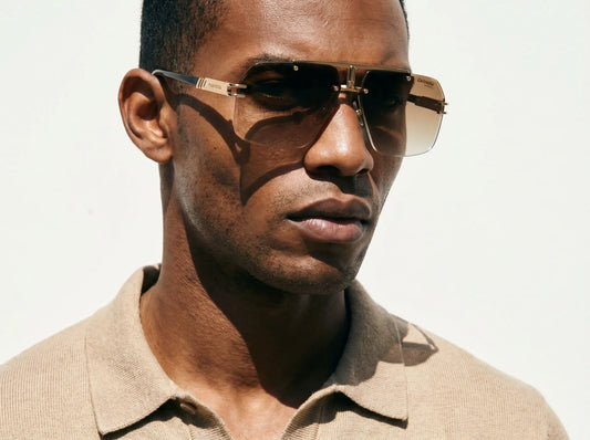 Carrera CARRERA1054/S Sunglasses in Black Brown Green Anti-Reflective Lenses With Black Gold Frame, front view