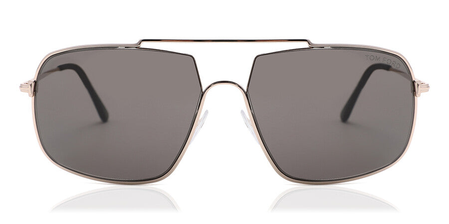 Tom Ford TF0585 Pilot Sunglasses in Gray / Gold, front view
