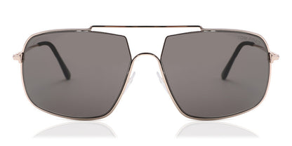 Tom Ford TF0585 Pilot Sunglasses in Gray / Gold, front view