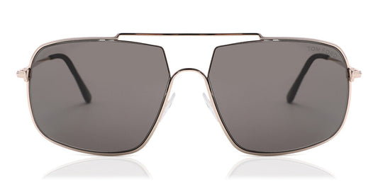 Tom Ford TF0585 Pilot Sunglasses in Gray / Gold, front view
