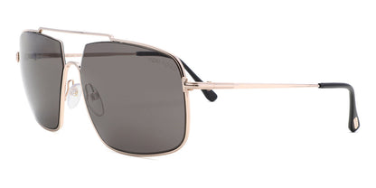 Tom Ford TF0585 Pilot Sunglasses in Gray / Gold, side view