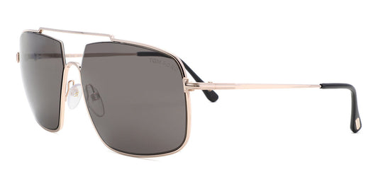 Tom Ford TF0585 Pilot Sunglasses in Gray / Gold, side view