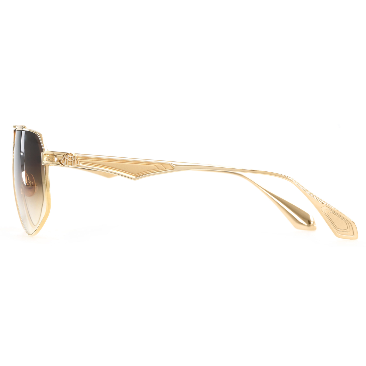 Maybach THE CHIEF 1 Aviator Sunglasses in Light Bronze Gradient / Champagne Gold, detail view