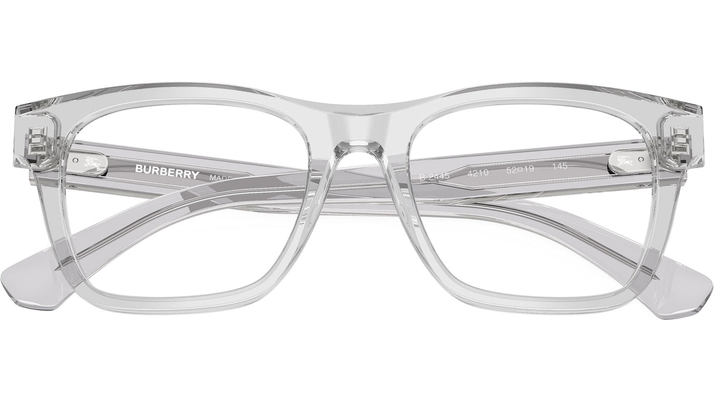 Burberry BE2445 Square Eyeglasses in Demo Lenses With Grey Frame, back view