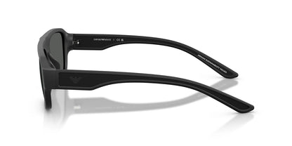 Emporio Armani EA4266U/S Geometric Sunglasses in Dark Grey / Matte Black, angle view