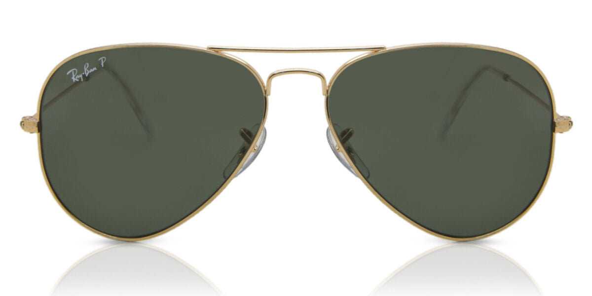 Ray-Ban RB3025I Aviator Sunglasses in Green Gold, front view