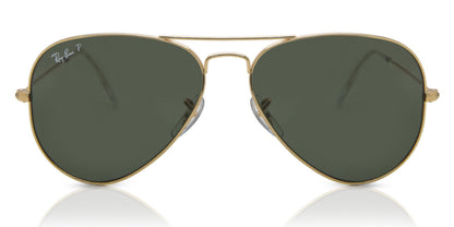 Ray-Ban RB3025I Aviator Sunglasses in Green Gold, front view