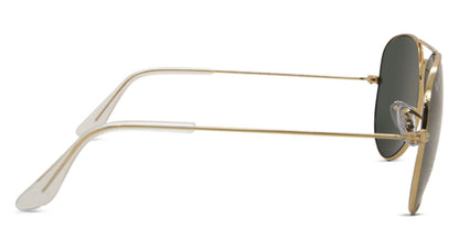 Ray-Ban RB3025I Aviator Sunglasses in Green Gold, angle view