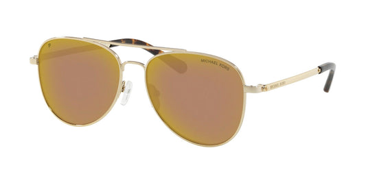 Michael Kors MK1045/S Pilot Sunglasses in Brown Solid Mirror Polar / Light Gold, front view