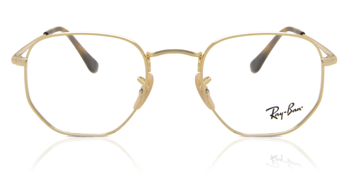 Ray-Ban RX6448 Geometric Eyeglasses in Gold, front view