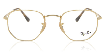 Ray-Ban RX6448 Geometric Eyeglasses in Gold, front view