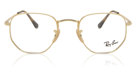 Ray-Ban RX6448 Geometric Eyeglasses in Gold, front view