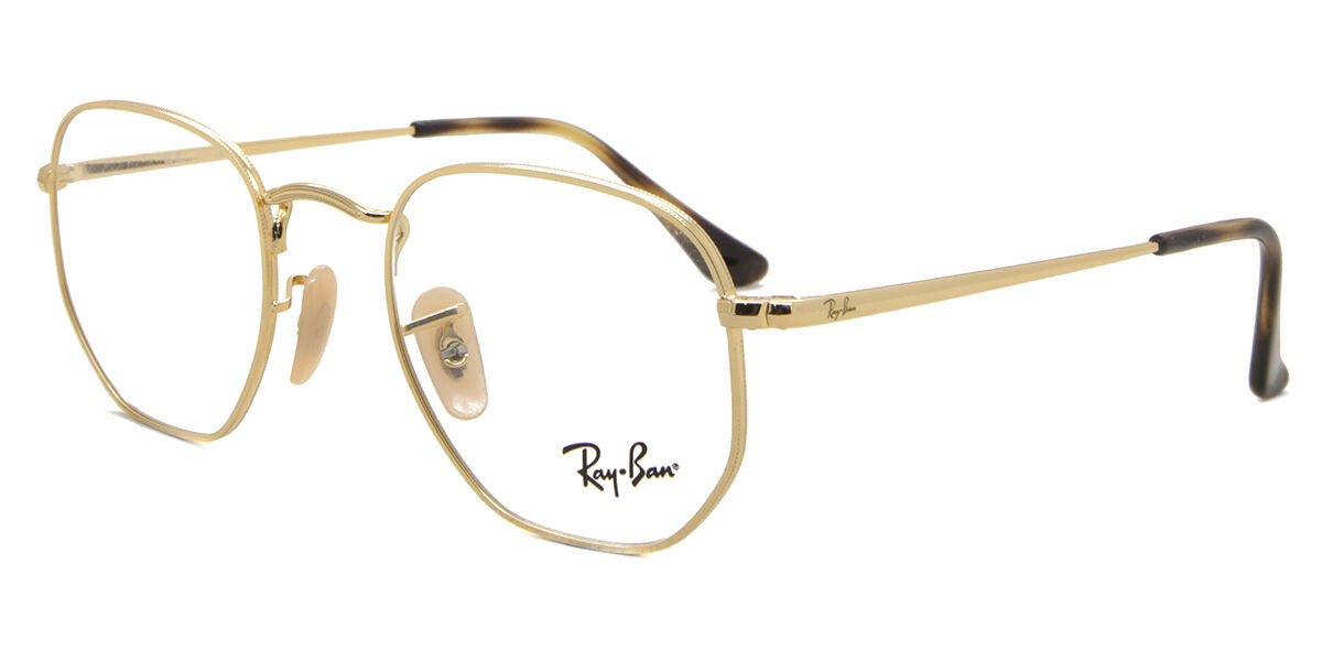 Ray-Ban RX6448 Geometric Eyeglasses in Gold, side view