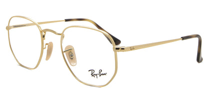 Ray-Ban RX6448 Geometric Eyeglasses in Gold, side view