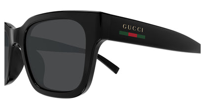 Gucci GG1857S Square Sunglasses in Grey Polarized / Black, angle view