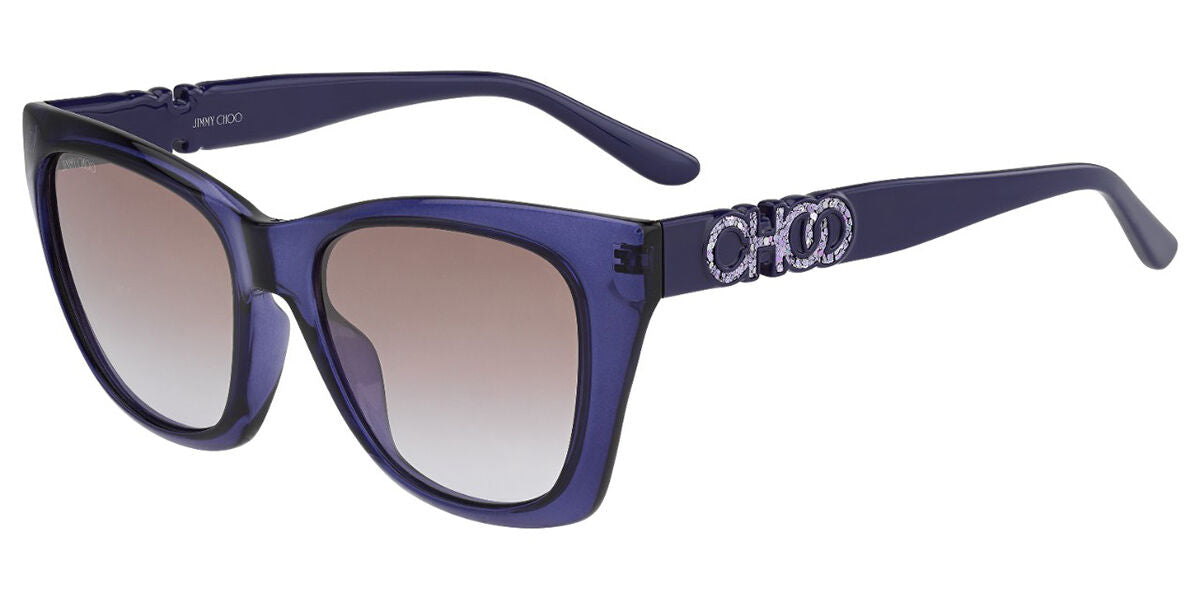 Jimmy Choo RIKKI/G/S Cat Eye Sunglasses in Gradient Brown / Transparent Purple, front view