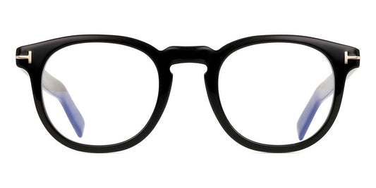 Tom Ford TF5629B Oval Eyeglasses in Clear Shiny Black, front view
