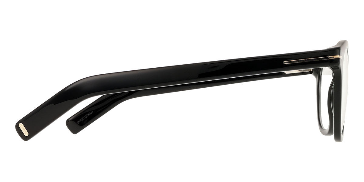 Tom Ford TF5629B Oval Eyeglasses in Clear Shiny Black, angle view