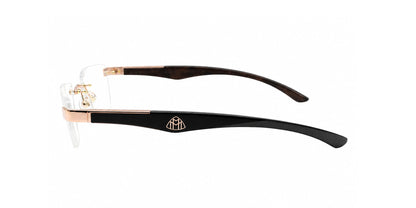 Maybach THE ARTIST III Rectangle Eyeglasses in Clear / Rose Gold Plated, angle view