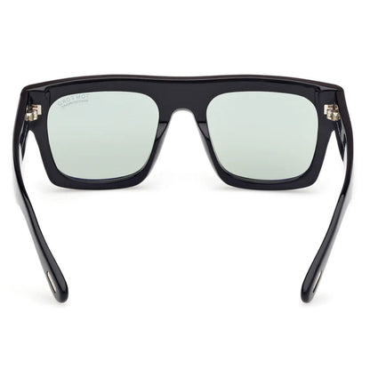 Tom Ford TF0711 Square Sunglasses in Green Photochromic Shiny Black, detail view