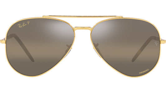 Ray-Ban RB3625 Aviator Sunglasses in Gradient Brown Mirror Lenses With Gold Frame, front view
