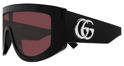 Gucci GG1950S Geometric Sunglasses in Red / Black, angle view