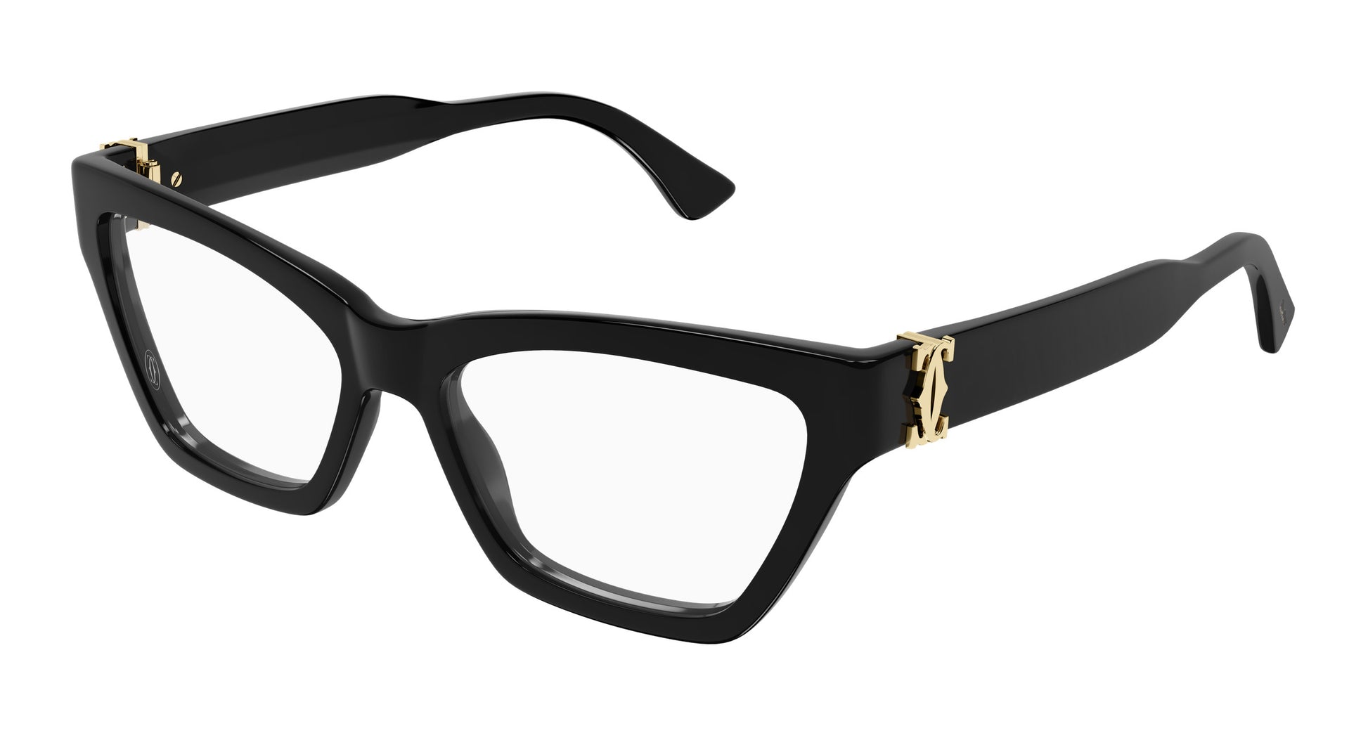 Cartier CT0590O Cat Eye Eyeglasses in Transparent/Black, front view
