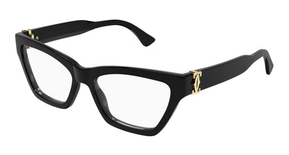 Cartier CT0590O Cat Eye Eyeglasses in Transparent/Black, front view