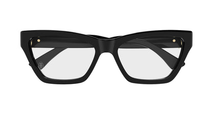 Cartier CT0590O Cat Eye Eyeglasses in Transparent/Black, angle view