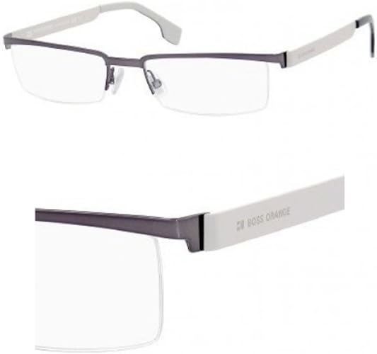 Hugo Boss BO0057/O Rectangle Eyeglasses in Dark Ruthenium, angle view