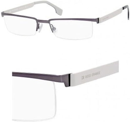 Hugo Boss BO0057/O Rectangle Eyeglasses in Dark Ruthenium, angle view