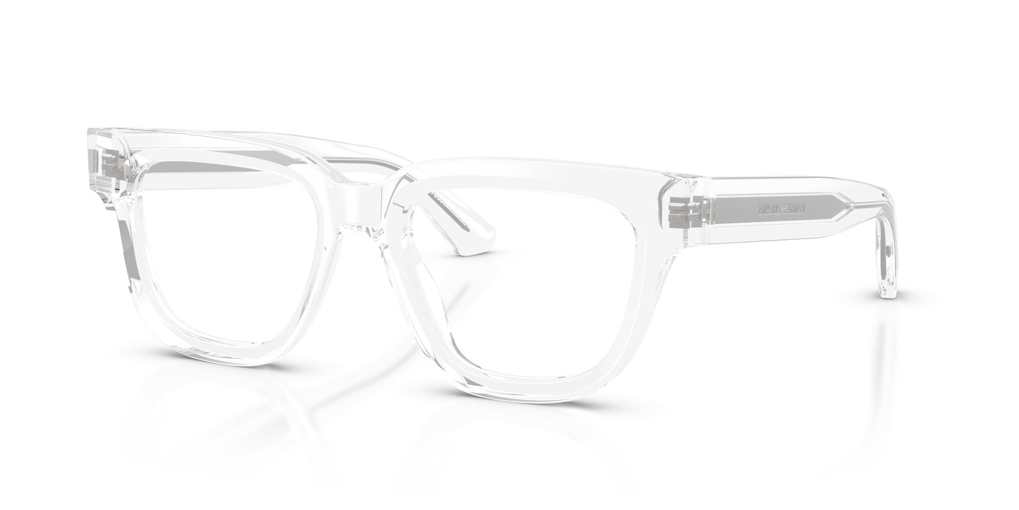 Emporio Armani EA3281 Geometric Eyeglasses in Transparent, front view