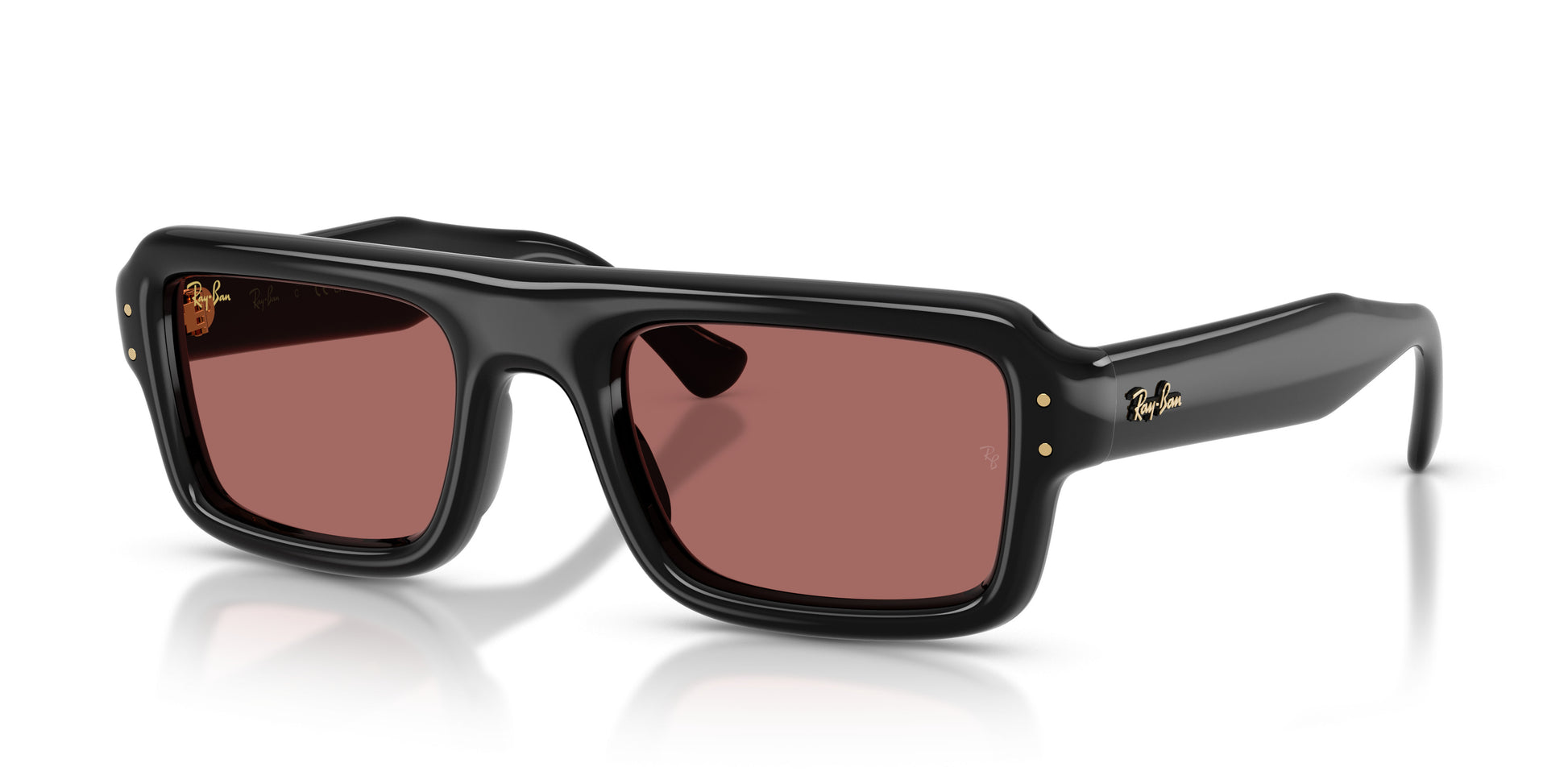 Ray-Ban RB4954 Aviator Sunglasses in Dark Violet/Black, angle view