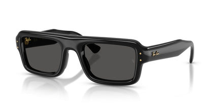 Ray-Ban RB4954 Aviator Sunglasses in Ultra Black/Black, angle view