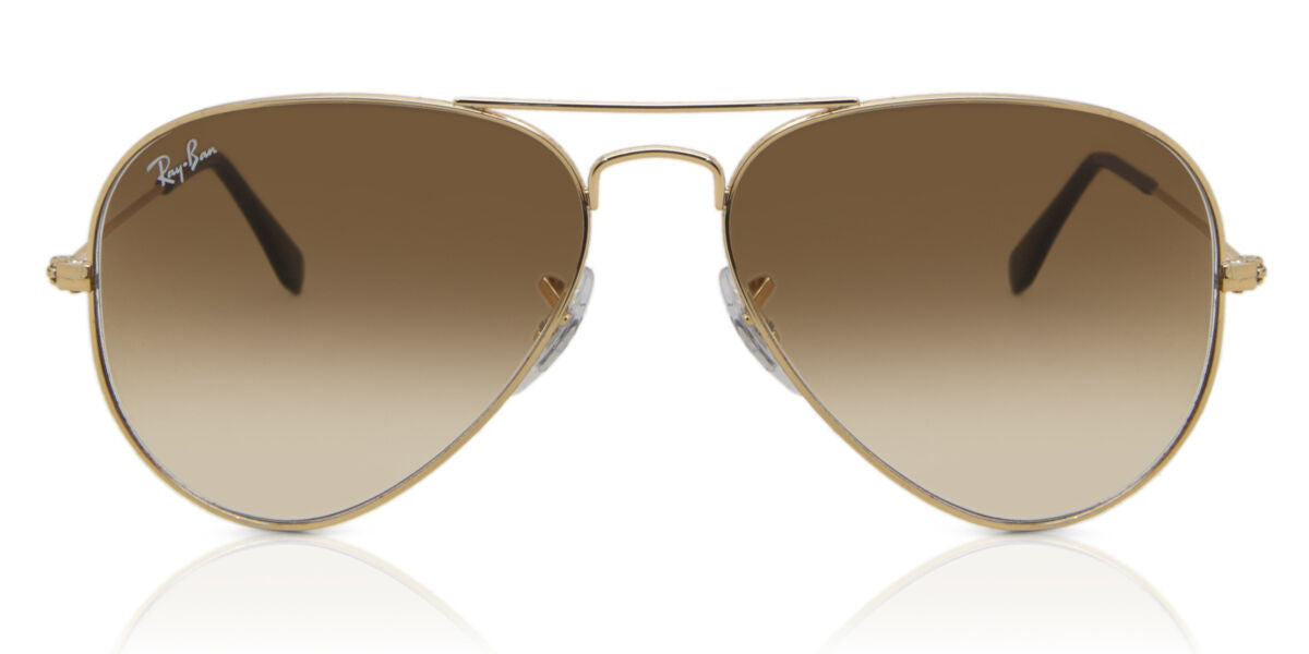 Ray-Ban RB3025I Aviator Sunglasses in Brown Gold, front view