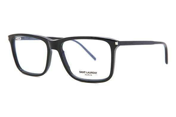 Saint Laurent SL454 Rectangle Eyeglasses in Black, side view