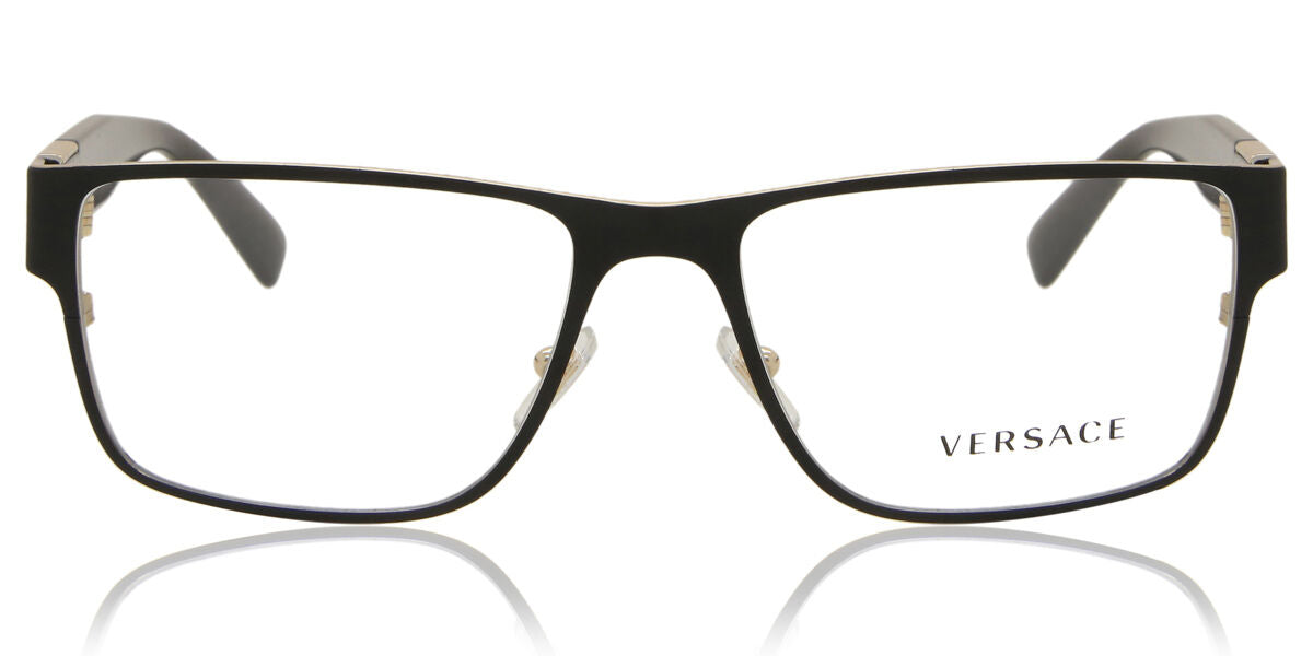 Versace VE1274 Rectangle Eyeglasses in Clear / Matte Black, front view