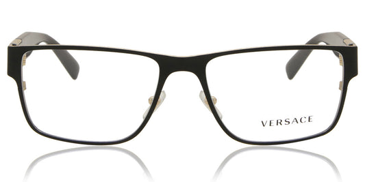 Versace VE1274 Rectangle Eyeglasses in Clear / Matte Black, front view