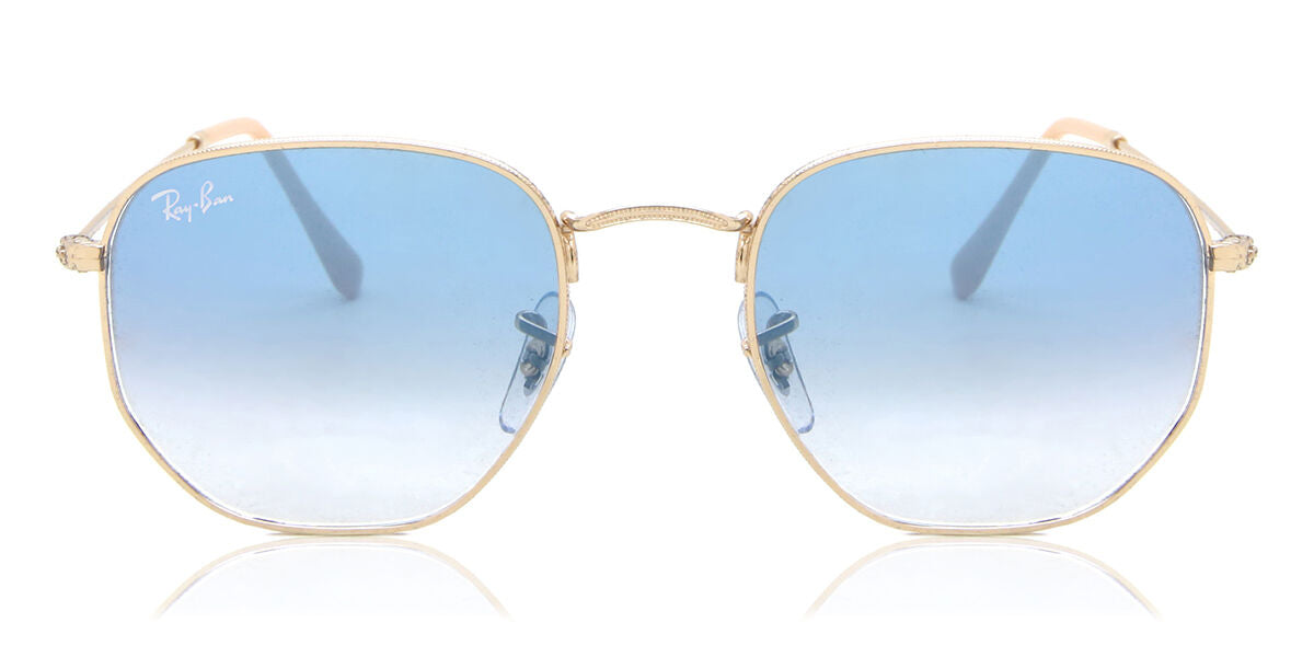 Ray-Ban RB3548 Oval Sunglasses in Gradient Blue / Gold, front view