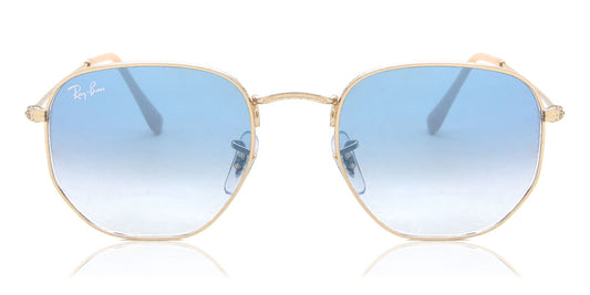Ray-Ban RB3548 Oval Sunglasses in Gradient Blue / Gold, front view