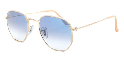 Ray-Ban RB3548 Oval Sunglasses in Gradient Blue / Gold, side view