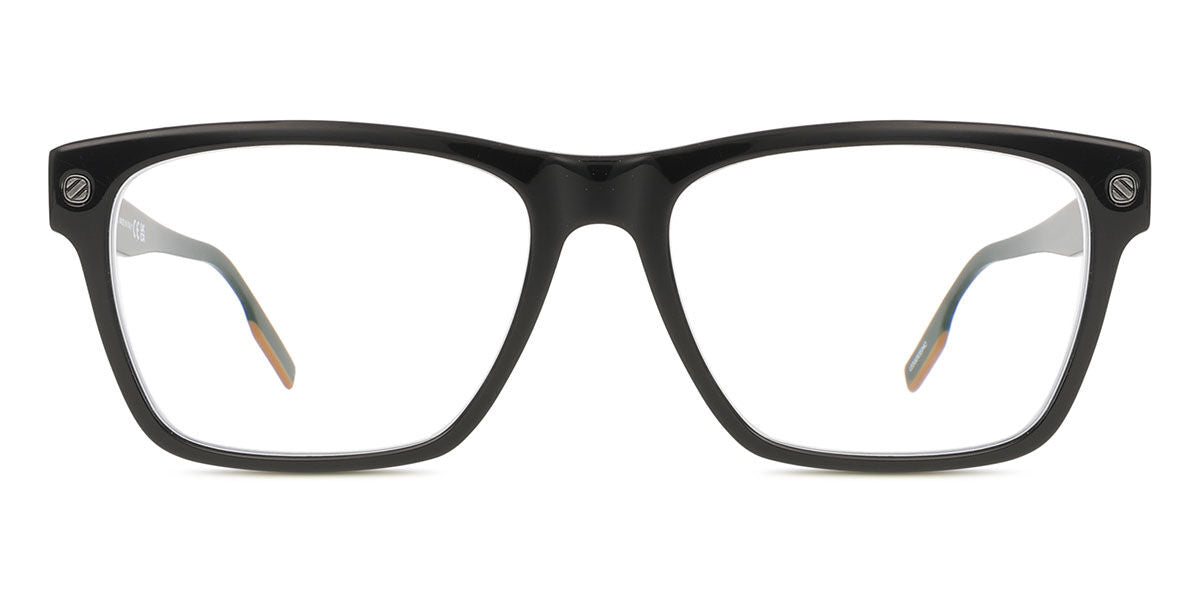 Zegna EZ5231 Square Eyeglasses in Shiny Black, front view