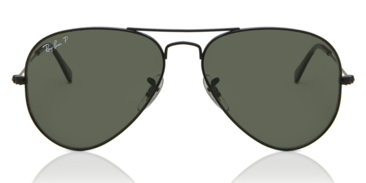 Ray-Ban RB3025I Aviator Sunglasses in Crystal Green Black, front view