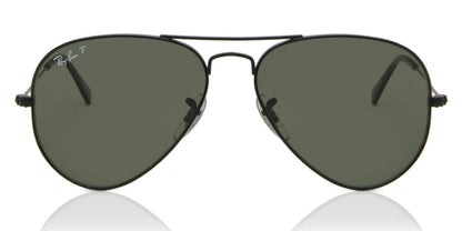 Ray-Ban RB3025I Aviator Sunglasses in Crystal Green Black, front view