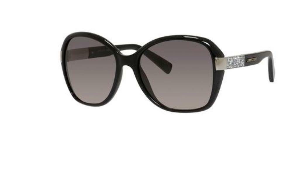 Jimmy Choo ALANA/S Rectangle Sunglasses in Grey Black, angle view