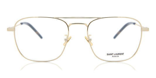 Saint Laurent SL309O Pilot Eyeglasses in Clear / Gold, front view