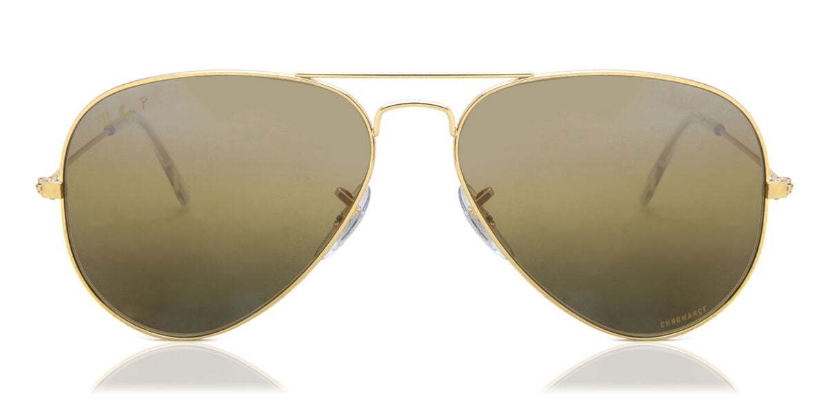 Ray-Ban RB3025 Aviator Sunglasses in Brown/Gold, front view